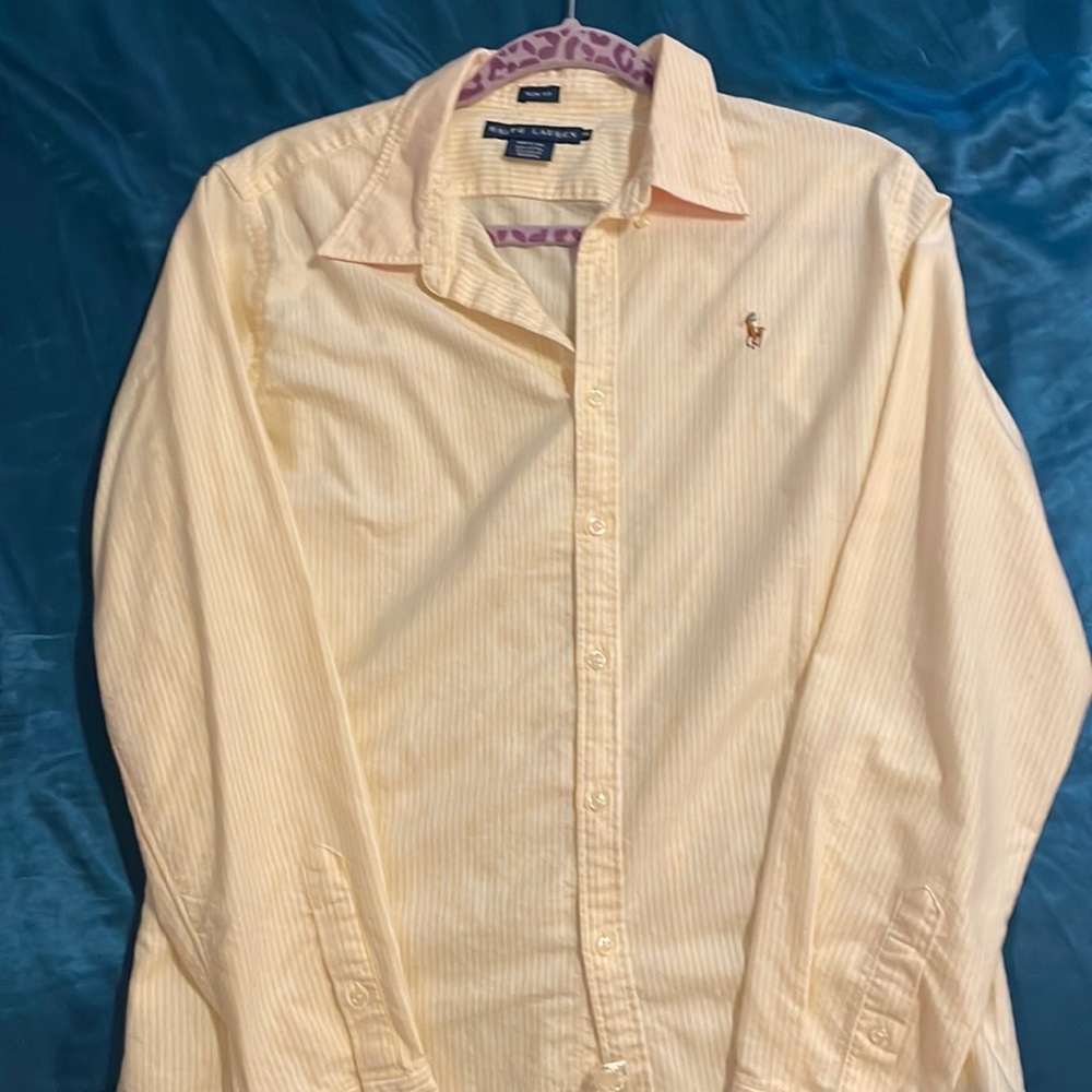 Ralph Lauren button up - yellow and white striped